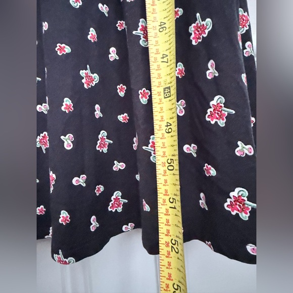 Boden Sweetheart Jersey Midi Dress Black Rose Pop Floral long sleeve Size 12 - Picture 9 of 9